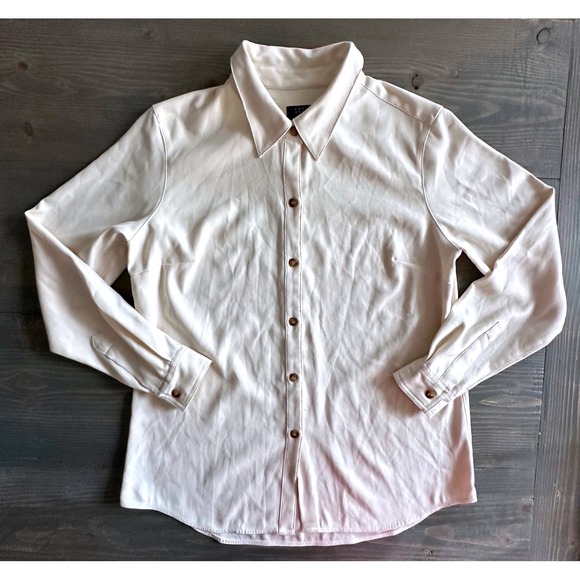 Crazy Horse Liz Claiborne Tan Longsleeve Collared Button Down Shirt Mens Size M - Picture 1 of 5
